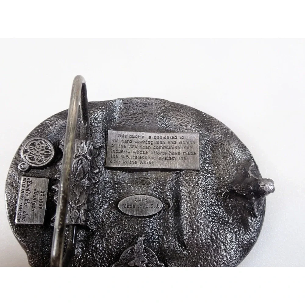 Vintage 1988 Siskiyou Belt Buckle American Communications Industry Telephone - Picture 9 of 12